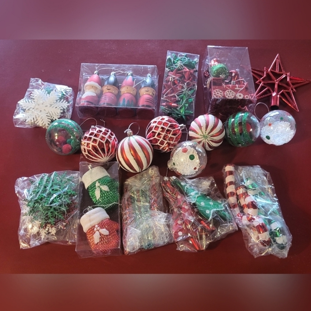 Christmas Ornaments New Alupssuc 95pcs Balls Set Red Green Plastic Shatterproof